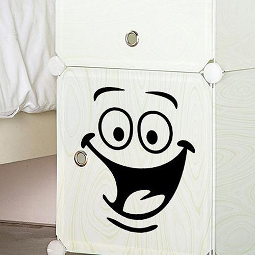 Funny Smiley cara para WC ba?o cocina pared adhesivo habitación Art Decor, pvc, One Color, talla única