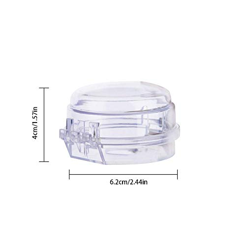 Further - Juego de 6 cubiertas de botón de sartén, transparentes, para niños, para niños, para cocina, cocina de gas, mango de seguridad, botón para guardar pequeños botones de gas