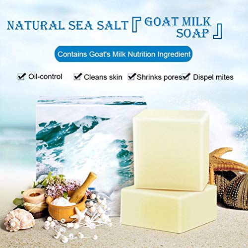 FuYouTa Jabón de sal marina Jabón para el acné, jabón de sal marina, jabón natural hecho a mano, jabón facial, aceites para el control del jabón facial, para el eccema del acné