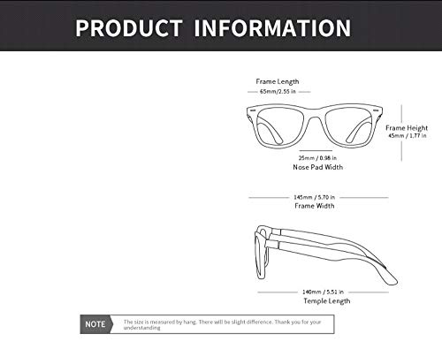 FUZHISI Gafas de Sol Gafas de Sol polarizadas clásicas Hombres Mujeres Que conducen el Marco Cuadrado Gafas de Sol Goggle Masculino UV400, Blackblack