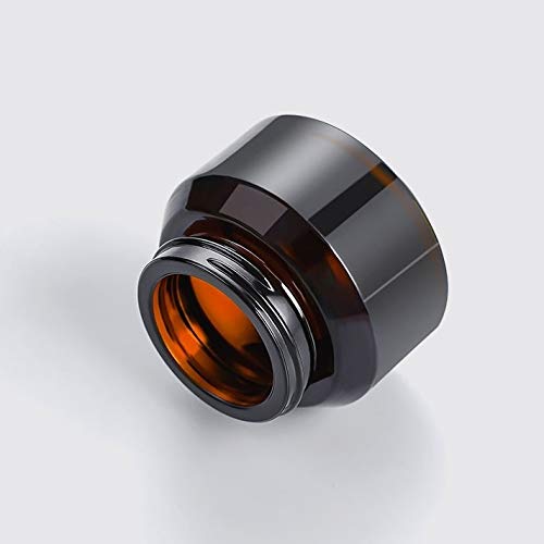 FWT Paquete de 5 Recargables envases cosméticos ámbar Ronda los tarros de Cristal, con revestimientos Interior y Negro Tapas vaciar contenedores de estética Crema Tarros (15ml / 30ml / 50ml)