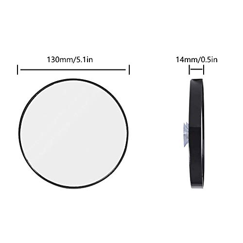 FYSL 1Pcs Espejo de aumento de 10 aumentos con 2 ventosas,Espejo de Aumento Redondo Utilizado para maquillaje, afeitado, eliminación de puntos negros / manchas (negro)
