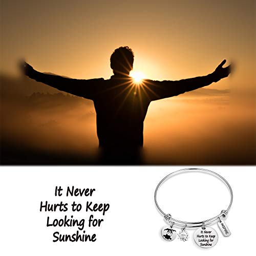 G-Ahora Winnie The Pooh Regalos inspirados Cita de Eeyore Pulsera Regalo de inspiración Nunca está de más Seguir Buscando Pulsera Sunshine Joyería Disney Pulsera BBF Regalos de graduación