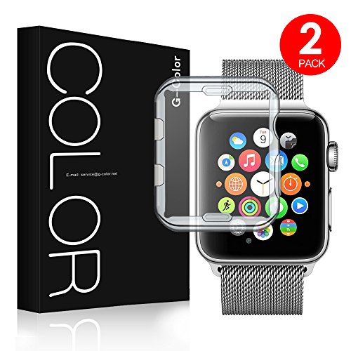G-Color Apple Watch 42mm Funda/Protector de Pantalla, [2 Unidades], Ultra Transparente, TPU, Serie 1 2 3, Protector Pantalla para Apple Watch 42mm Hermès/Nike+ Edition