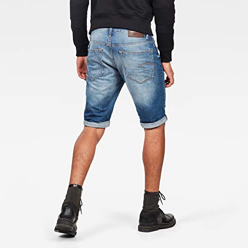 G-STAR RAW 3301 1/2 Pantalones Cortos, Azul (Medium Aged 071), 31 para Hombre