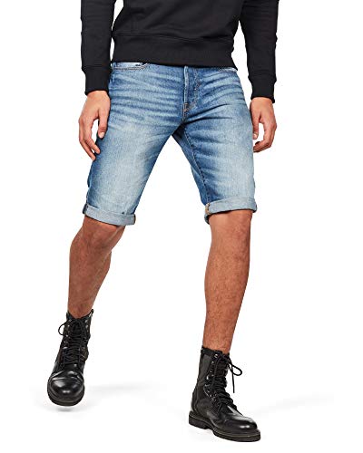 G-STAR RAW 3301 1/2 Pantalones Cortos, Azul (Medium Aged 071), 31 para Hombre