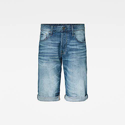G-STAR RAW 3301 1/2 Pantalones Cortos, Azul (Medium Aged 071), 31 para Hombre