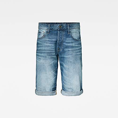 G-STAR RAW 3301 1/2 Pantalones Cortos, Azul (Medium Aged 071), 31 para Hombre