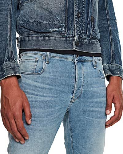 G-STAR RAW 3301 Slim Fit Jeans Vaqueros, Light Indigo Aged, 24W / 26L para Hombre