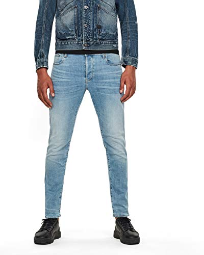 G-STAR RAW 3301 Slim Fit Jeans Vaqueros, Light Indigo Aged, 24W / 26L para Hombre