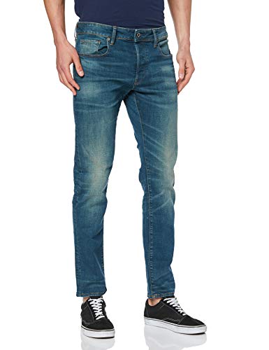 G-STAR RAW 3301 Slim Fit Jeans Vaqueros, Medium Aged 9118-071, 28W / 30L para Hombre