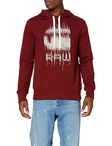G-STAR RAW Graphic 8 Hooded Sudadera, Rojo (Dk Burned Red 9812), X-Large para Hombre