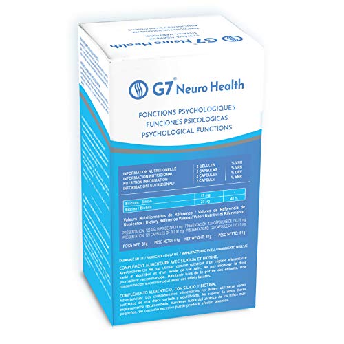 G7 NEURO HEALTH: Silicio Organico + Biotina | El Complemento alimenticio perfecto para fomentar la función cerebral al mantener alejado el neurotóxico aluminio