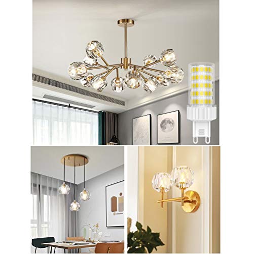 G9 10W Bombilla LED,Lámparas Halógenas Equivalentes a 90W, No Regulable,Luz Blanco Frio 6000K,900Lumen, 86x2835 LED SMD, AC220V -240V,Pack de 5 Unidades