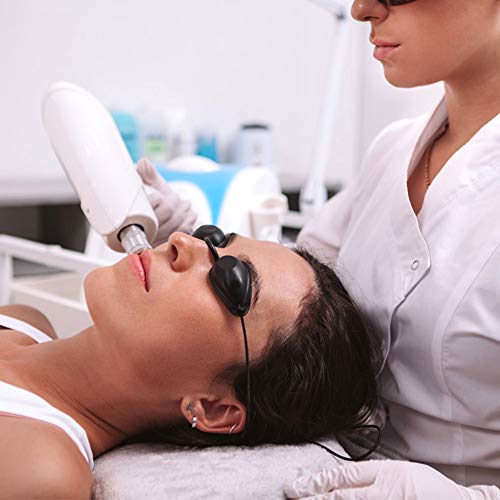 Gafas de bronceado de seguridad 3Sets IPL Eye Patch, gafas de bronceado UV, gafas de bronceado ajustables para la terapia de rayos infrarrojos UV IPL (negro)