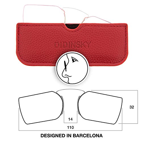 Gafas de Lectura sin Patillas Graduadas Anti-bluelight para Hombre y Mujer. Anti-reflejantes y Anti Luz Azul Flexibles Irrompibles de Bolsillo. Red +2.0 – HERMITAGE SQUARE