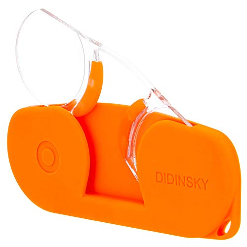 Gafas de lectura sin patillas graduadas para hombre y mujer transparentes. Gafas de presbicia para hombre y mujer retro o vintage para vista cansada. Carrot +2.0 – MIM