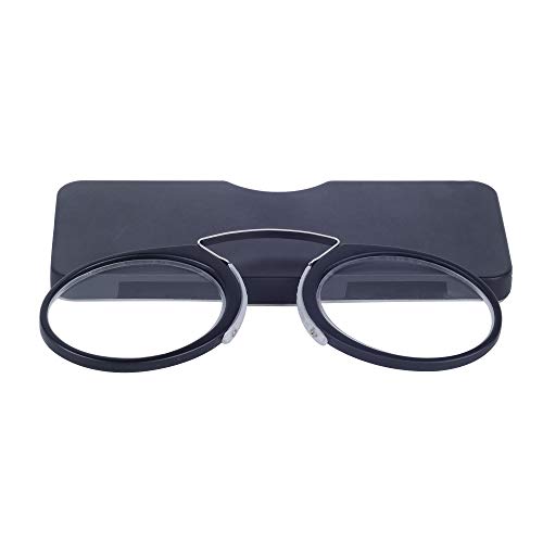 Gafas de Lectura Sin Patillas Negro +3.0(65-69 años) Hombre y Mujer Gafas de Bolsillo con Mini Estuche