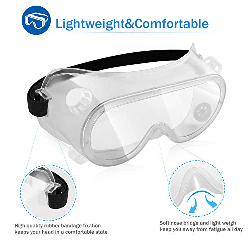 Gafas de seguridad, totalmente cerradas con protección UV para mantener tu seguridad en cualquier entorno, con cuatro rejillas de ventilación (viene con paño para gafas)