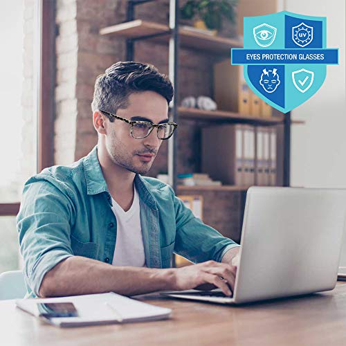 Gafas Luz Azul Hombre y Mujer - Gafas Proteccion Luz Azul Gafas Gaming, Gafas Ordenador Anti Luz Azul, Gafas Filtro Azul Antifatiga y Antideslumbrante, 2 Piezas