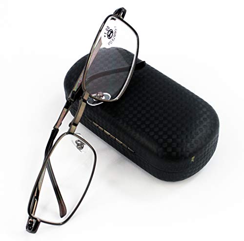 Gafas Plegables de Lectura Vista Cansada Presbicia, Graduadas Dioptrías +1.00 hasta +4.00, Gafas de Hombre y Mujer Unisex con Montura Fina, Bisagras Standard, Para Leer, Ver de Cerca (2.5 x, Gris)