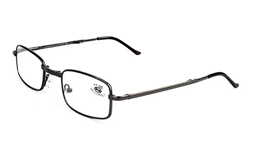 Gafas Plegables de Lectura Vista Cansada Presbicia, Graduadas Dioptrías +1.00 hasta +4.00, Gafas de Hombre y Mujer Unisex con Montura Fina, Bisagras Standard, Para Leer, Ver de Cerca (2.5 x, Gris)