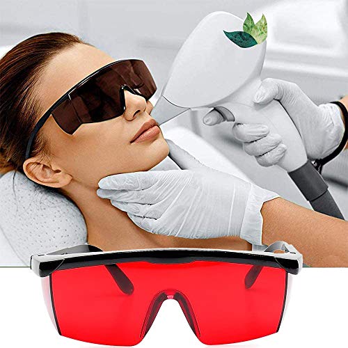 Gafas Protectoras Gafas de Protección para Depilación HPL/IPL Gafas para Dispositivo de Depilación HPL/IPL Sistema de Depilación Permanente Gafas para Cuerpo Cara y Zona Bikini (rojo)