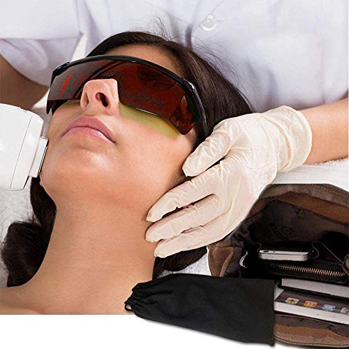 Gafas Protectoras Gafas de Protección para Depilación HPL/IPL Gafas para Dispositivo de Depilación HPL/IPL Sistema de Depilación Permanente Gafas para Cuerpo Cara y Zona Bikini (rojo)