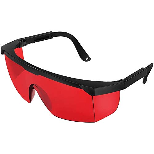 Gafas Protectoras Gafas de Protección para Depilación HPL/IPL Gafas para Dispositivo de Depilación HPL/IPL Sistema de Depilación Permanente Gafas para Cuerpo Cara y Zona Bikini (rojo)
