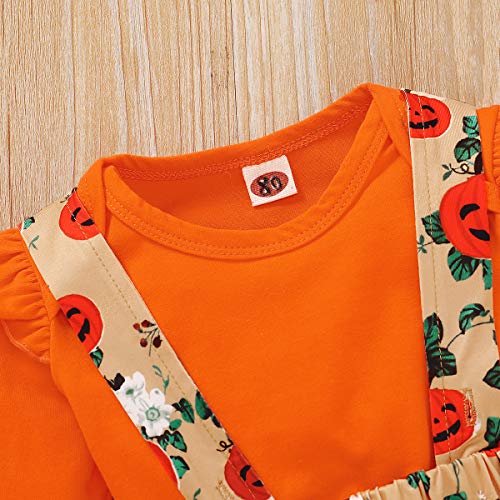 Gajaous - Conjunto de trajes de Halloween para bebés recién nacidos y niñas de mi 1ª Halloween calabaza, conjunto de faldas, vestido de calabaza, ropa de Halloween