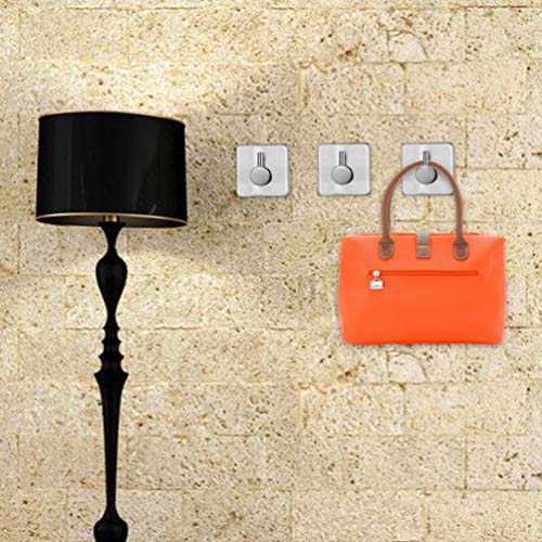 Ganchos Autoadhesivos 4 piezas, colgadores pared adhesivos inoxidable acero toalla ganchos adhesivos para pared, gancho de pared impermeable y resistente al aceite para baño, cocina y sala de estar.