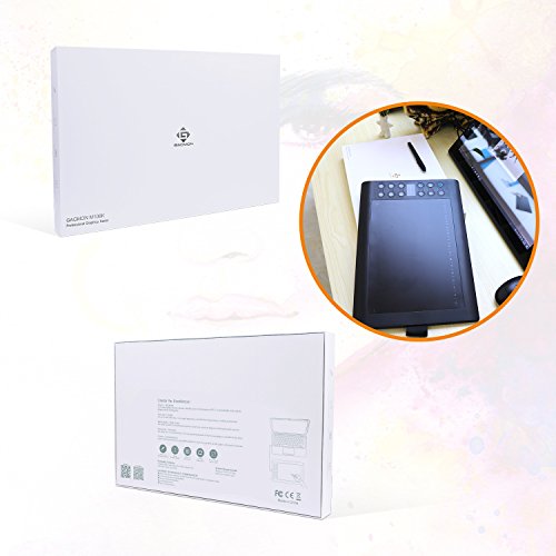 GAOMON M106K Tableta Gráfica con 2048 Niveles de Presión 12+16 Teclas de Atajo, Portátil para Dibujar/Editar