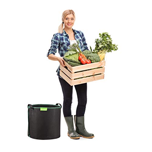 GardenMate 3X 60L Bolsas de Tela no Tejida para Plantas - Altura 40 cm Ø 45,5 cm - GREENLINE