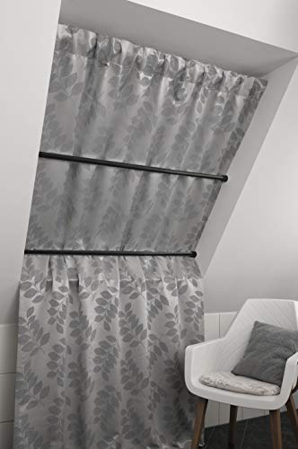 Gardinia - Barra de metal extensible, montaje sin tornillos ni taladros, diámetro 23/26 mm, longitud 60-100 cm, color negro mate