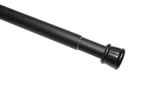 Gardinia - Barra de metal extensible, montaje sin tornillos ni taladros, diámetro 23/26 mm, longitud 60-100 cm, color negro mate