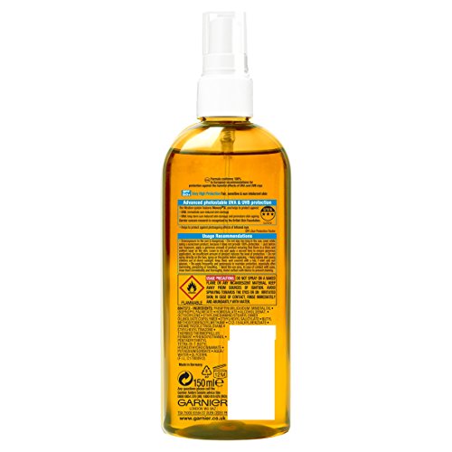 Garnier Ambre Solaire Sensible Avanzada Sun Aceite Nutriente Protección con SPF 50