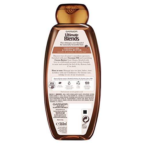 Garnier ultimate blends aceite de coco Frizzy pelo champú, 360 ml, pack de 6