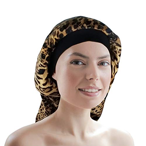GATTORO Paquete de 2 Gorro de noche de satén extra grande Gorro de dormir suave Cubierta de la cabeza Turbantes de noche Sombrero para la pérdida del cabello para mujeres