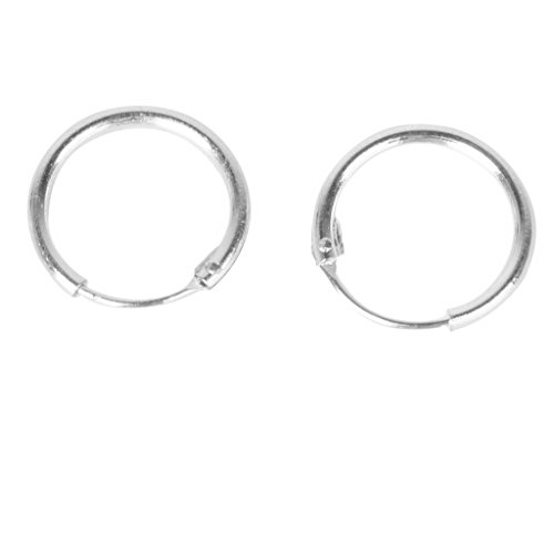 Gazechimp 2 Pares Joyería de Pendientes Anillos 925 Pequeños Aro sin Fin Plata Aretes Nariz Labio