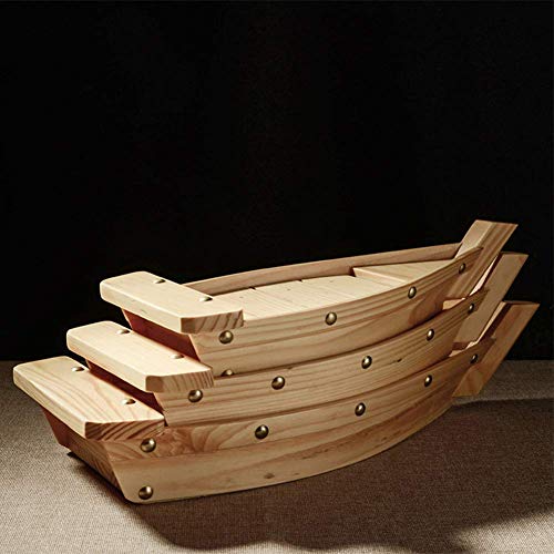 GCDN - Bandeja para Sushi (Madera), diseño japonés Plato para Sushi, Cocina, Utensilios, japonés, cuisín, Sushi, Barco, Sashimi, Plato, Cuenco, Madera, como se Muestra en la Imagen, 42x17x7.5cm