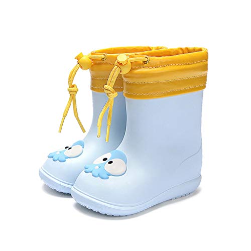 GDSSX Moda Niños Botas de Lluvia Antideslizantes del niño Botas a Prueba de Agua Caliente y Peso Ligero Antideslizante Botas de Lluvia Antideslizante (Color : Octopus, Size : 17cm)