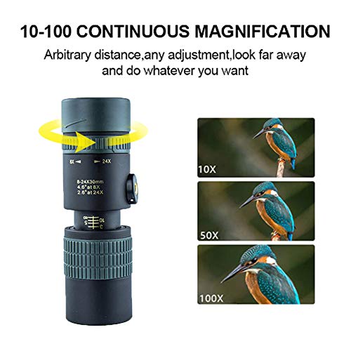 Gebuter 4K 8-24X30mm Super Telephoto Zoom Monocular Telescope for Watching Football Match Birds Watching etc