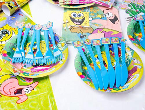 Geenber 84Pcs Spongebob Theme Party Supplies Set Spongebob Birthday Decoration Supply Pack para Spongebob Theme Kids Party Celebration
