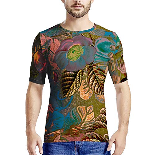 Generic Brands English Garden - Camiseta de manga corta para hombre, diseño de jardín inglés Blanco blanco M