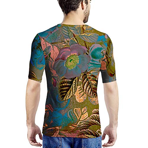 Generic Brands English Garden - Camiseta de manga corta para hombre, diseño de jardín inglés Blanco blanco M