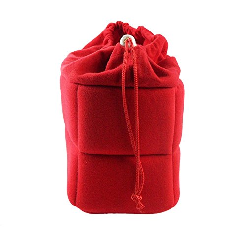 GenialES Organizador Acolchado Protector Antichoques para Cámaras SLR DSLR Bridge CSC con 4 Separadores Desmontables para Bolso Morral Rojo 26*17*12cm