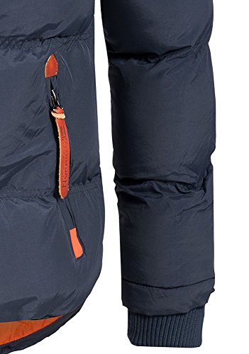 Geographical Norway - Chaqueta acolchada de invierno para hombre, con capucha azul marino M