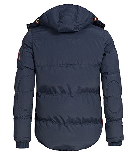 Geographical Norway - Chaqueta acolchada de invierno para hombre, con capucha azul marino M