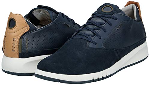 Geox AERANTIS U927FA Hombre Zapatillas,mínimo,varón Zapatos Deportivos,Zapato con Cordones,Transpirable,Calzado,Zapatillas,Sneaker,Azul,43 EU