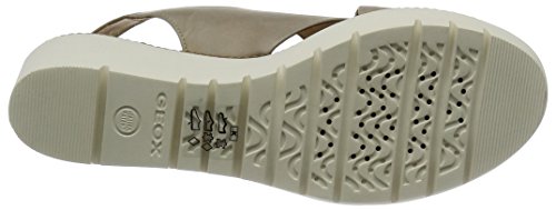 Geox D DOMEZIA C, Sandalias con Cuña para Mujer, Beige (LT TAUPEC6738), 36 EU